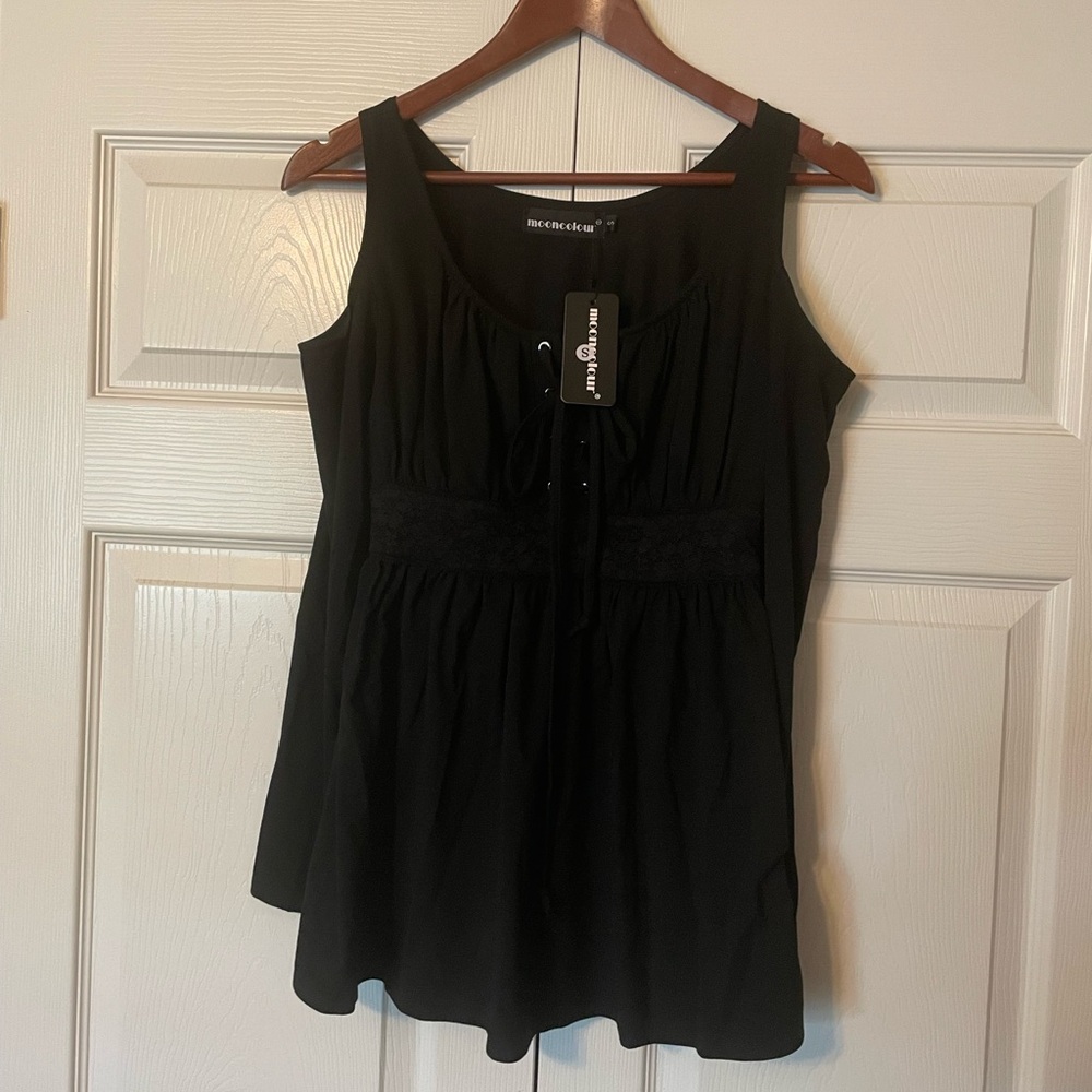 Mooncolour Sleeveless Tie-front Top NWT